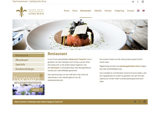 hotel voncken website restaurant